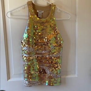 Iridescent Sequin Dressy Tank Top